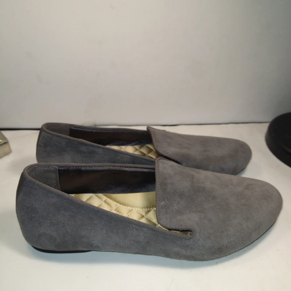 Birdies The Starling Gray Suede Leather Slip On Loafers Shoes Women's sz 9.